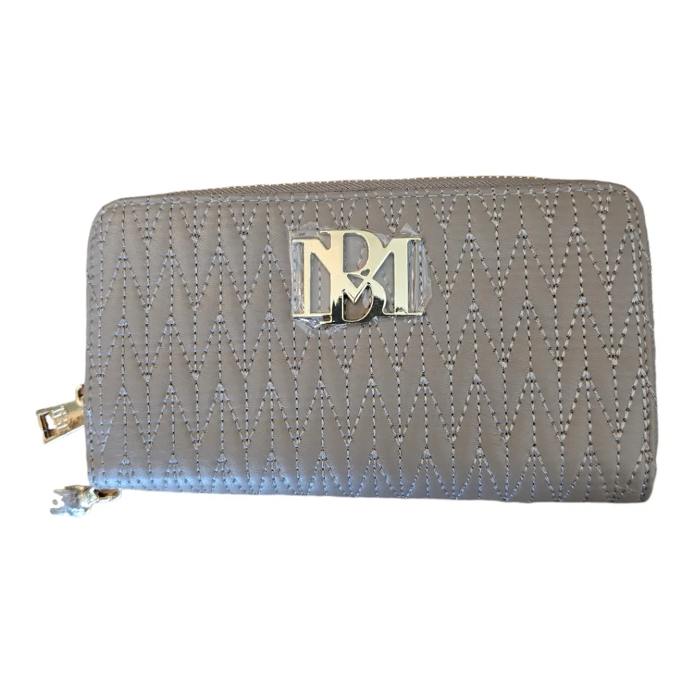Badgley Mischka Wallet Long with Phone Pocket Wristlet Taupe 8" x4" - Picture 4 of 14